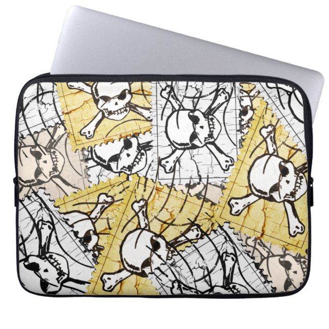Funny Skull Briefmarke Laptopschutzhülle (Vorderseite)
