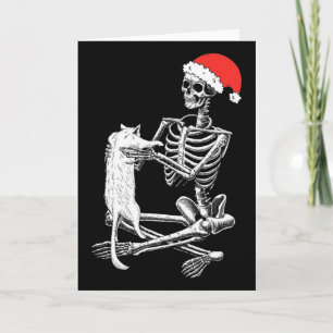 Funny Skull Cat Weihnachten Karte