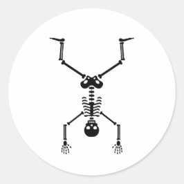 Funny skull doing handstand runder aufkleber