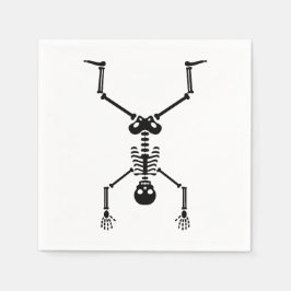 Funny skull doing handstand serviette