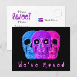 Funny Skull Heads Budget New Zuhause Googly Eyes Postkarte