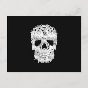 Funny Skull Kostüme Männer Frauen Bulldog Lover Feiertagspostkarte