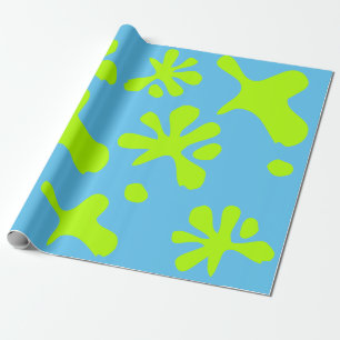 Funny sky blauer Neon grüne Schleime Farbe Splint Geschenkpapier