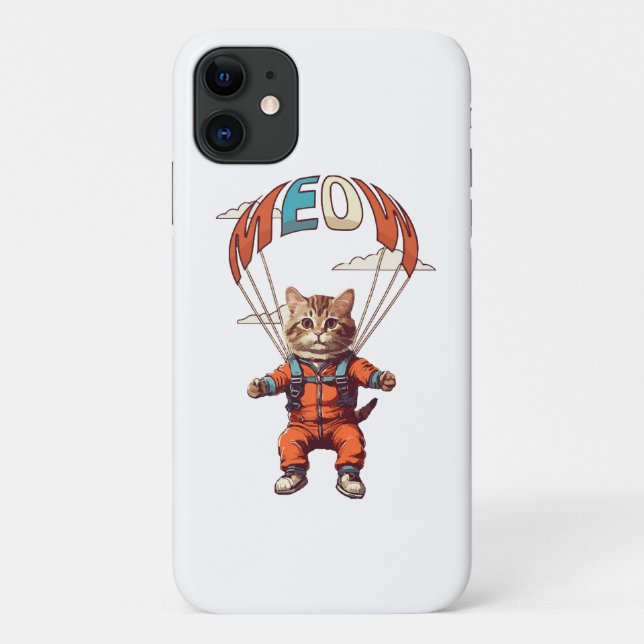 Funny Skydiving Cat Case-Mate iPhone Hülle (Rückseite)