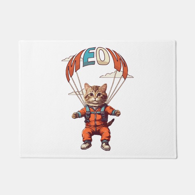 Funny Skydiving Cat Fußmatte (Vorderseite)