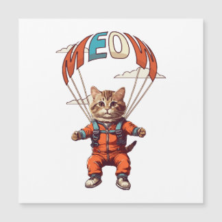 Funny Skydiving Cat Magnetkarte