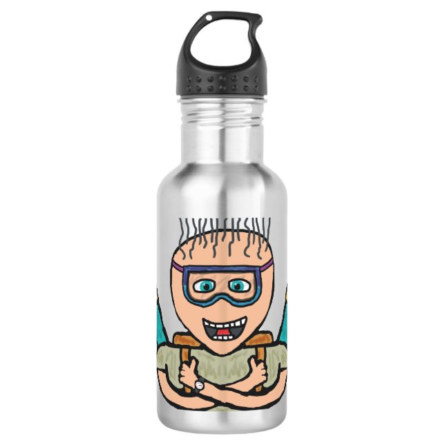 Funny Skydiving Edelstahlflasche (Vorderseite)