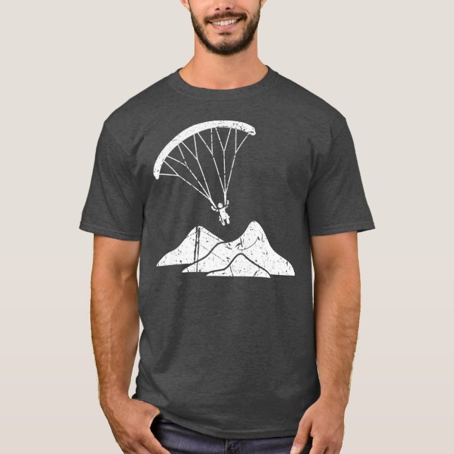 Funny Skydiving Skydiver Silhouette Paragliding T-Shirt (Vorderseite)