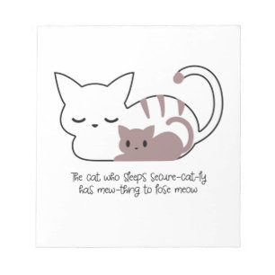 Funny Sleeping Cat Pub und Art II Notizblock