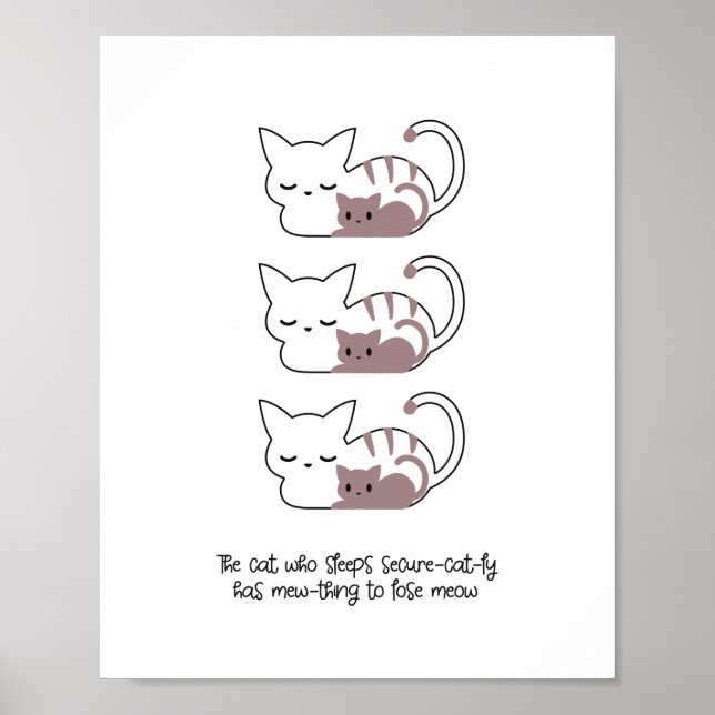 Funny Sleeping Cat Pub und Art II Poster (Vorne)