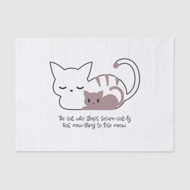 Funny Sleeping Cat Pub und Art II Seidenpapier (Vorderseite)