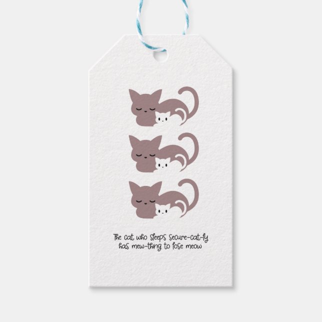 Funny Sleeping Cat Pub und Kunst I Geschenkanhänger (Vorderseite)