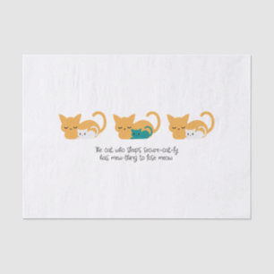 Funny Sleeping Cat Puff und Art III Seidenpapier