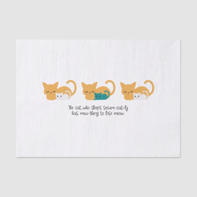 Funny Sleeping Cat Puff und Art III Seidenpapier (Vorderseite)