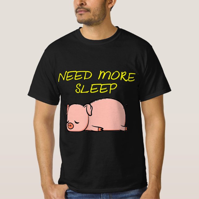 Funny Sleeping Pig Pajama for Bedtime  T-Shirt (Vorderseite)
