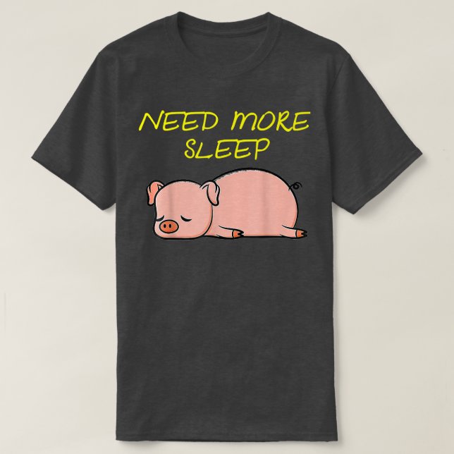 Funny Sleeping Pig Pajama T-Shirt (Design vorne)