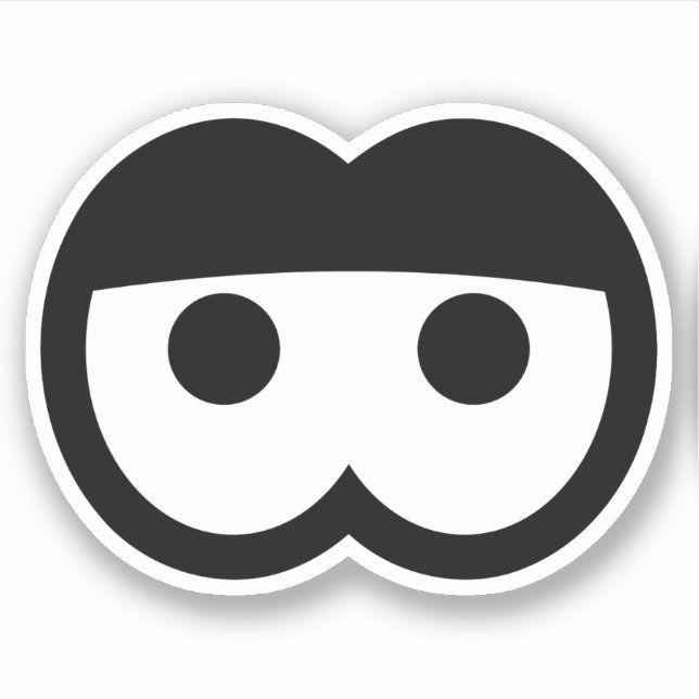 Funny Sleepy Cartoon Eyeball Vinyl Aufkleber (Vorderseite)
