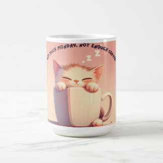 Funny Sleepy Cat Kaffeepause Tasse - Montag Stimmu