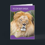 Funny Sleepy Lion Birthday Karte<br><div class="desc">Großartige Geburtstagskarte für das Party mit einem Foto eines schläfrigen Löwen. Denn "Im Dschungel, dem mächtigen Dschungel, schläft der Löwe heute Abend." Ja, richtig. Schlaf, wenn du tot bist. Party heute Abend! Ich wünsche dir einen aufreißenden Geburtstag!</div>