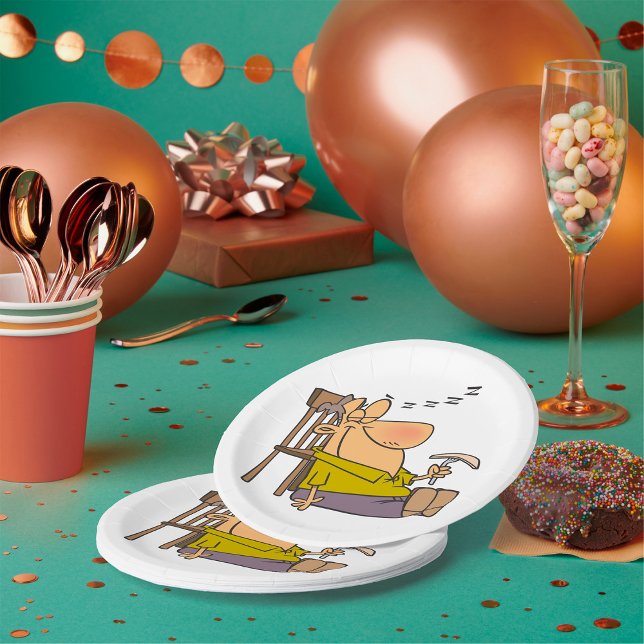 Funny Sleepy Man Napping mit Sandwich Pappteller (Von Creator hochgeladen)