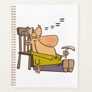 Funny Sleepy Man Napping mit Sandwich Planer