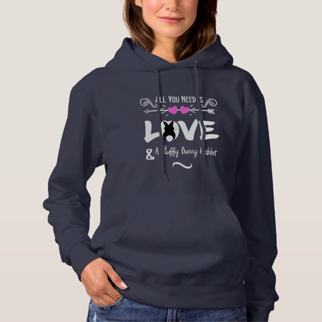 Funny Slogan Liebe Bunny Rabbits Thema Graphic Hoodie (Vorderseite)