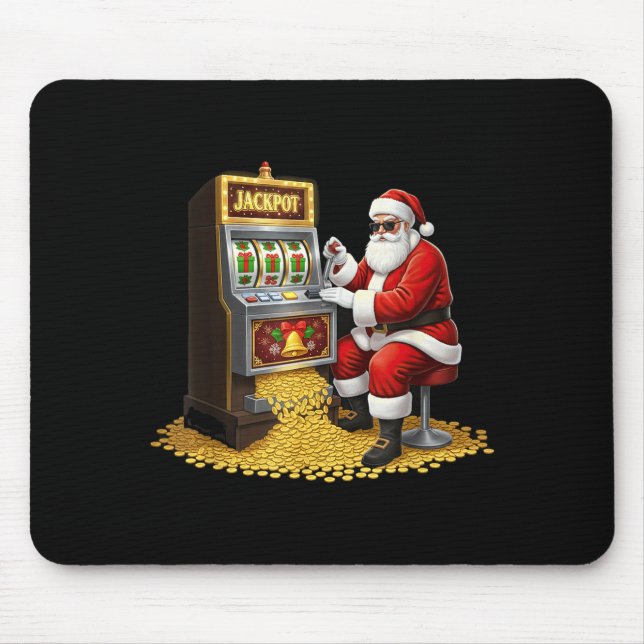 Funny Slot Machine Santa Christmas Graphic Casino  Mousepad (Vorne)