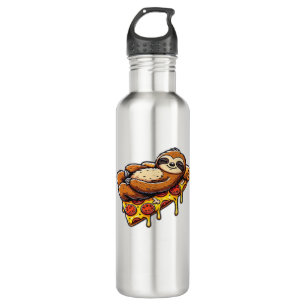 Funny Sloth aß Pizza, Kawaii Animal Lover Clas Edelstahlflasche
