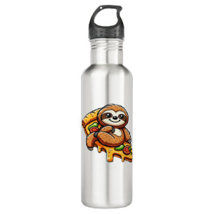 Funny Sloth aß Pizza, Kawaii Animal Lover Clas Edelstahlflasche
