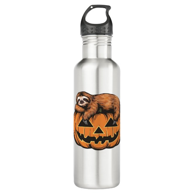 Funny Sloth auf Halloween Pumpkin Essential T - Sh Edelstahlflasche (Vorderseite)
