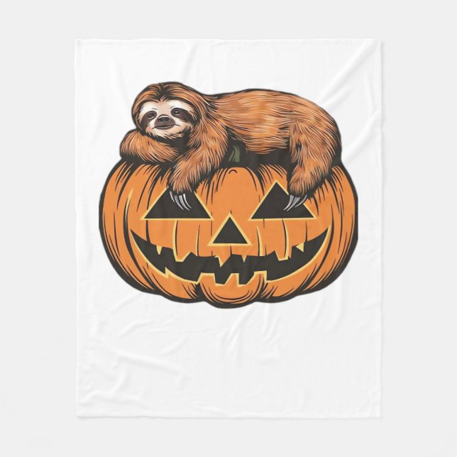 Funny Sloth auf Halloween Pumpkin Essential T - Sh Fleecedecke (Vorderseite)