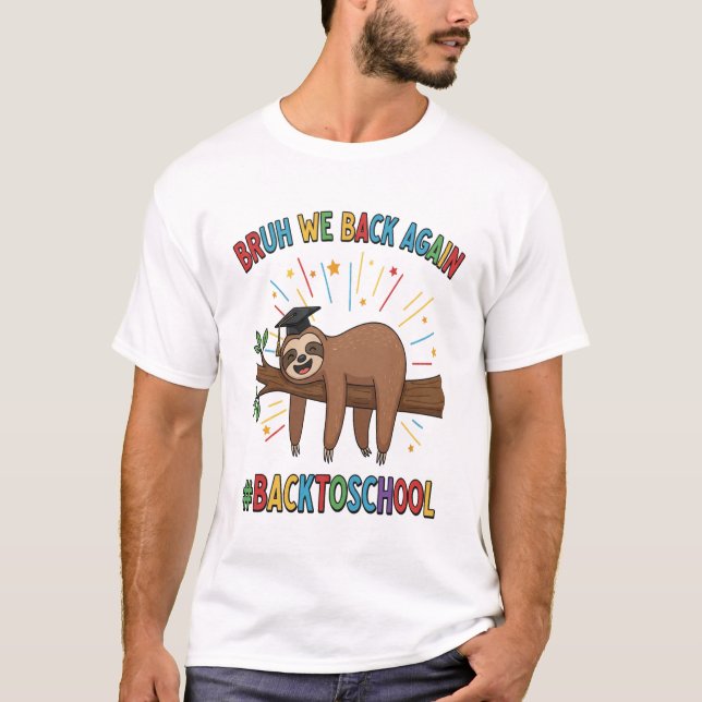 Funny Sloth Back to School T-Shirt (Vorderseite)