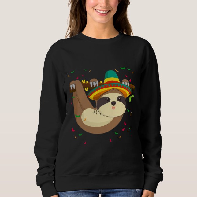 Funny Sloth Cinco De Mayo Sombrero Sweatshirt (Vorderseite)