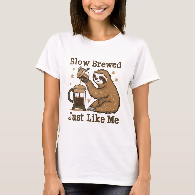 Funny Sloth Coffee T-Shirt (Vorderseite)