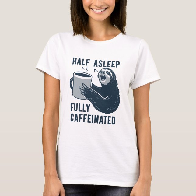 Funny Sloth Coffee T-Shirt (Vorderseite)
