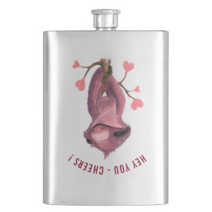 Funny Sloth Flask Cheers - Benutzerdefinierter Tex Flachmann