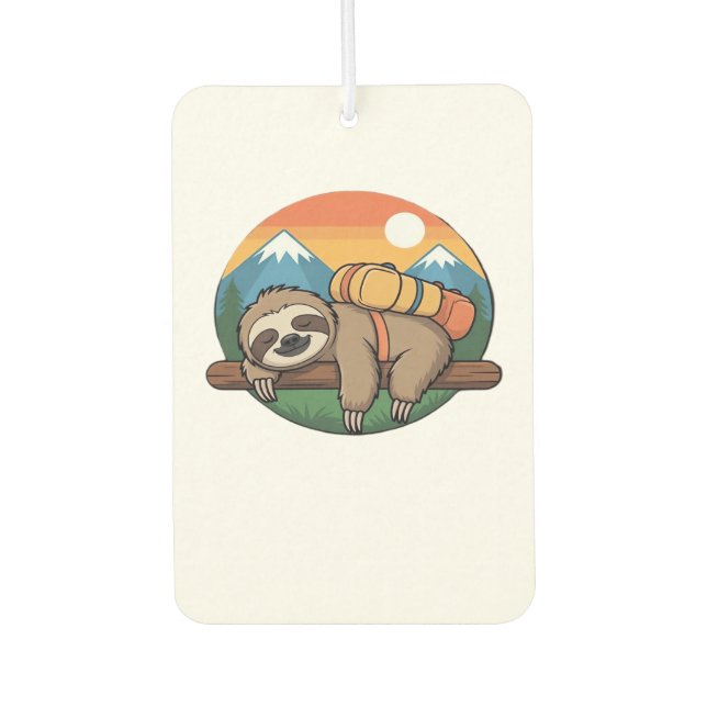 Funny Sloth Hiking Classic T-Shirt_1 Autolufterfrischer (Vorderseite)