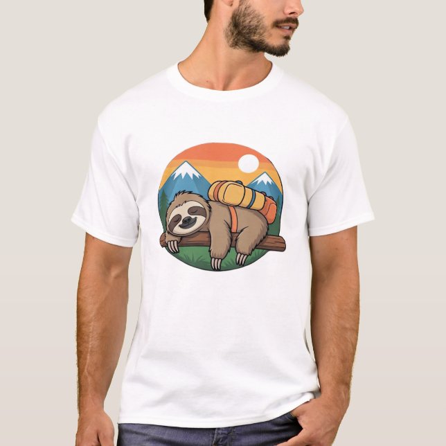 Funny Sloth Hiking Classic T-Shirt_1 T-Shirt (Vorderseite)