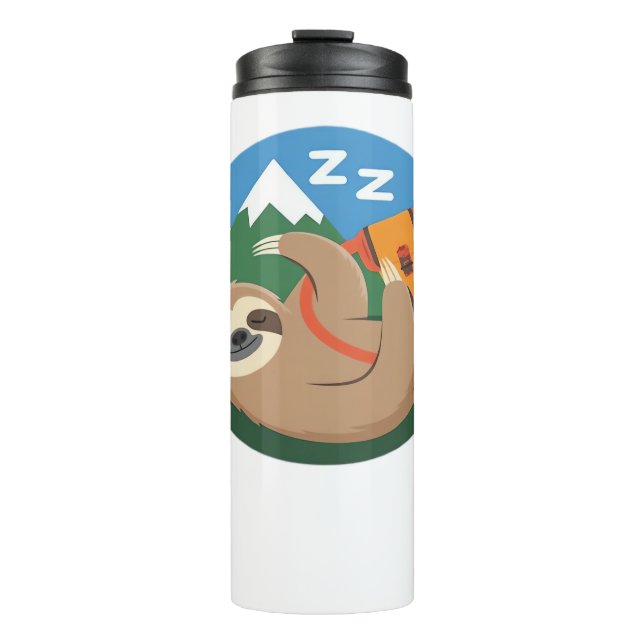 Funny Sloth Hiking Classic T-Shirt_2 Thermosbecher (Vorderseite)
