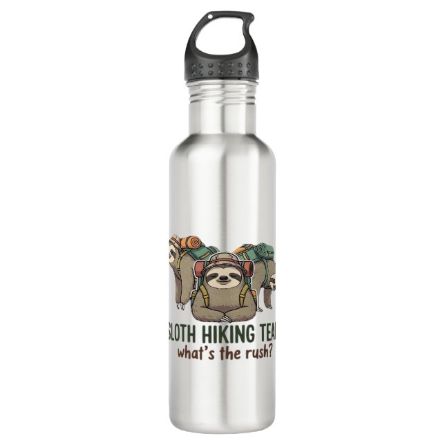 Funny Sloth Hiking Classic T-Shirt_5 Edelstahlflasche (Vorderseite)