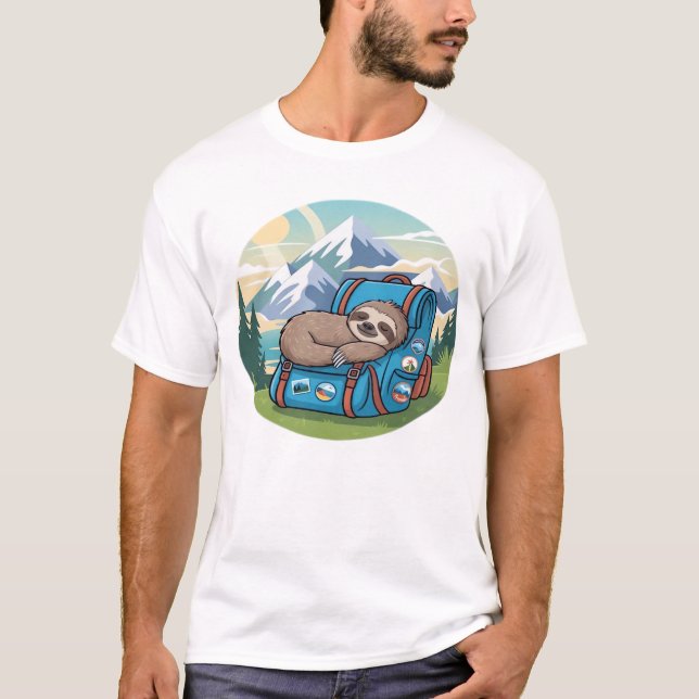 Funny Sloth Hiking Oversized T-Shirt (Vorderseite)