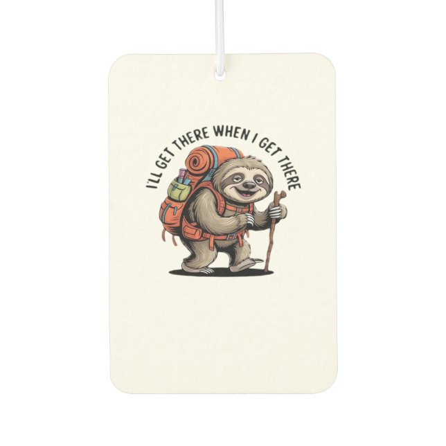 Funny Sloth Hiking Team - Slow and Steady Classic  Autolufterfrischer (Vorderseite)
