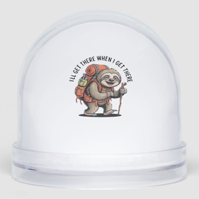 Funny Sloth Hiking Team - Slow and Steady Classic  Schneekugeln (Vorderseite)