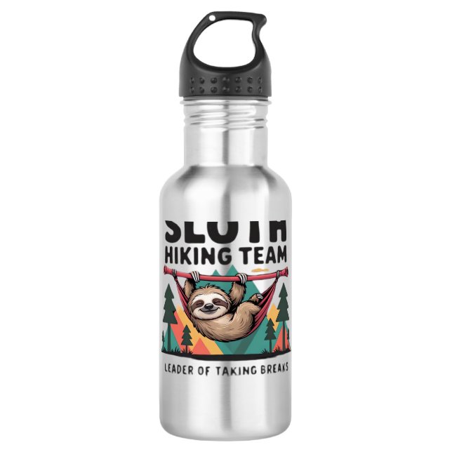 Funny Sloth Hiking - This funny sloth hiking gift  Edelstahlflasche (Vorderseite)