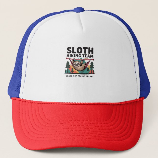 Funny Sloth Hiking - This funny sloth hiking gift  Truckerkappe (Vorderseite)
