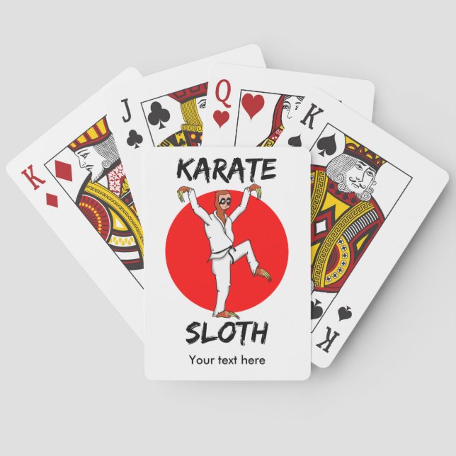 Funny Sloth Karate Japan Flag Spielkarten (Rückseite)