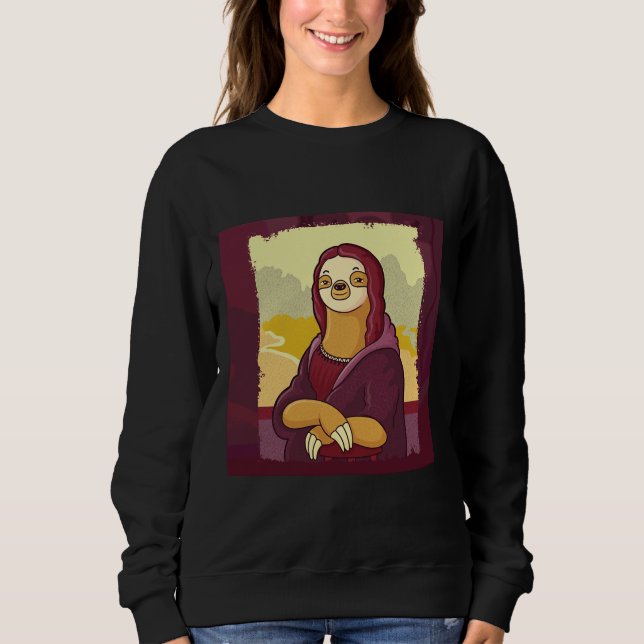 Funny Sloth Monalisa Sweatshirt (Vorderseite)