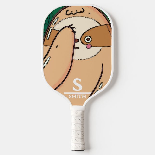 Funny Sloth Pickleball Personalisiert Schläger (Vorderseite)