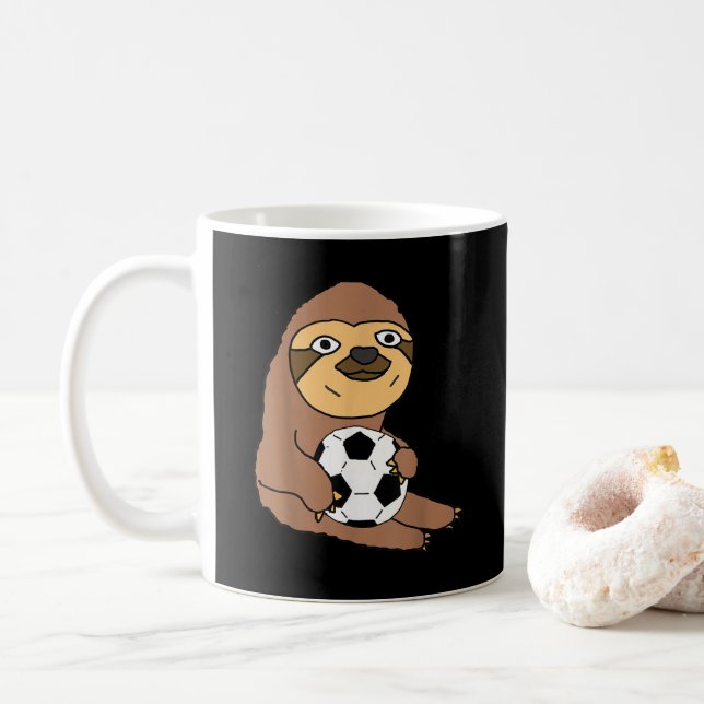 Funny Sloth Playing Soccer Kaffeetasse (Mit Donut)