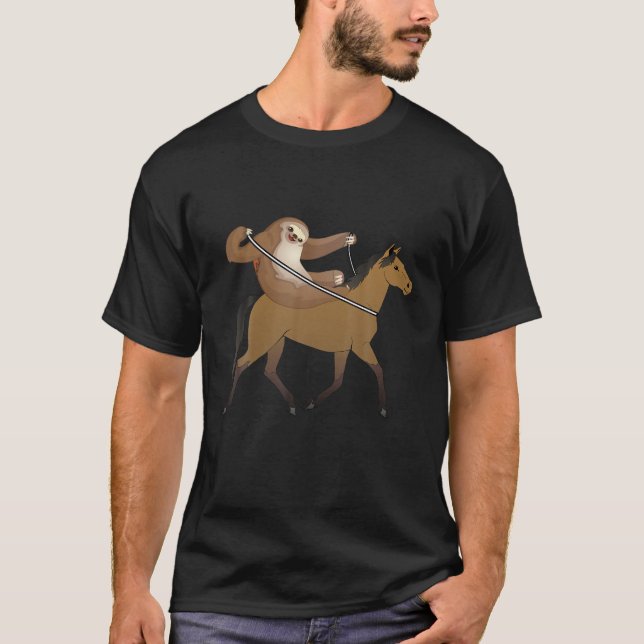 Funny Sloth Reitpferd Faulenzer Kostüm Lover T-Shirt (Vorderseite)